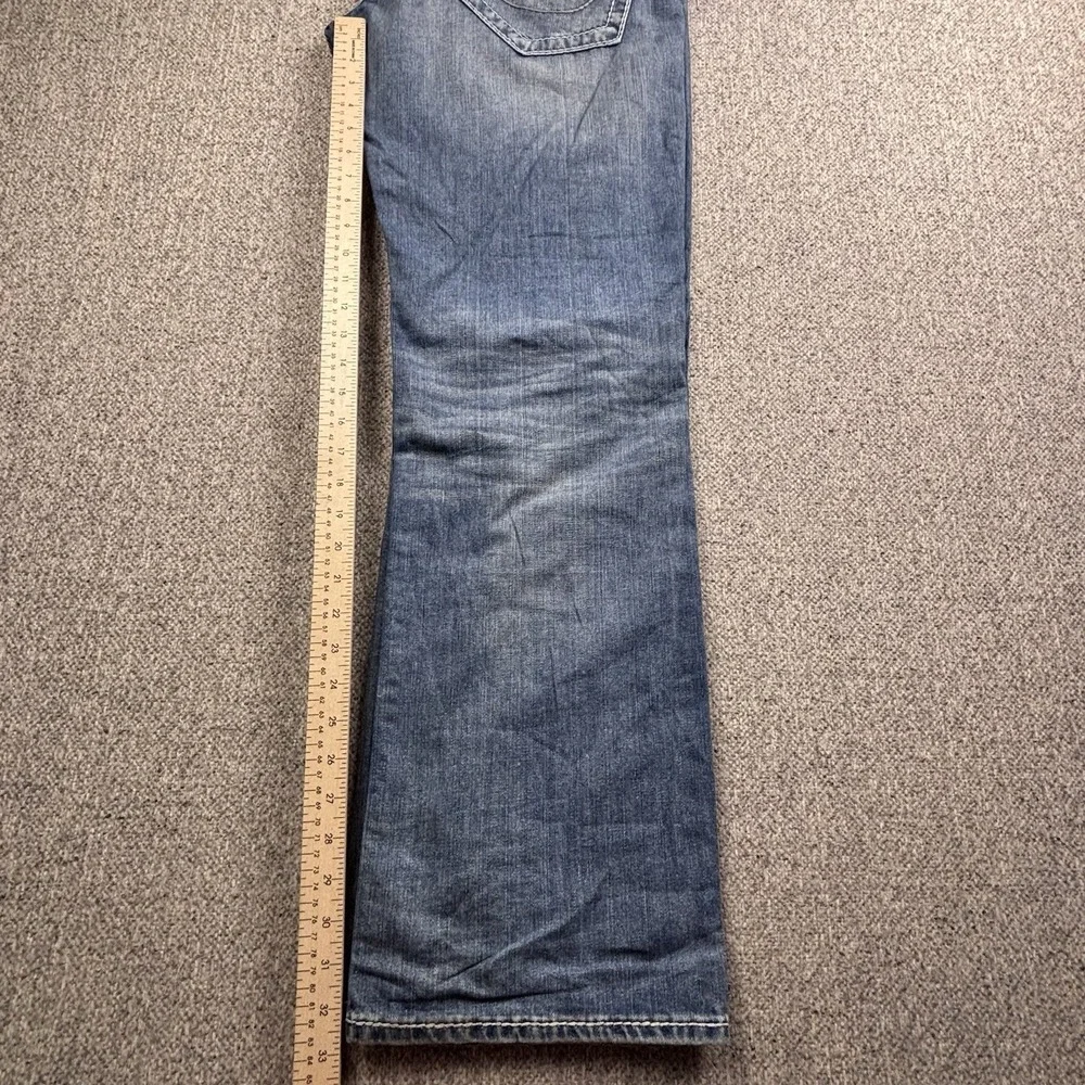 True Religion World Tour Straight Leg Jeans Mens 38 Blue Flap Pocket